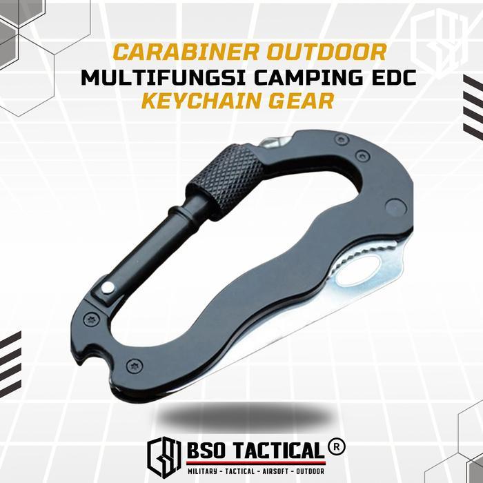 Carabiner Outdoor Multifungsi Camping EDC Keychain Gear