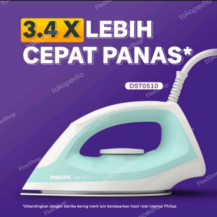 Setrika Philips/Gosokan Philips/Philips Dry Iron Dst0510 Seri 500 Co