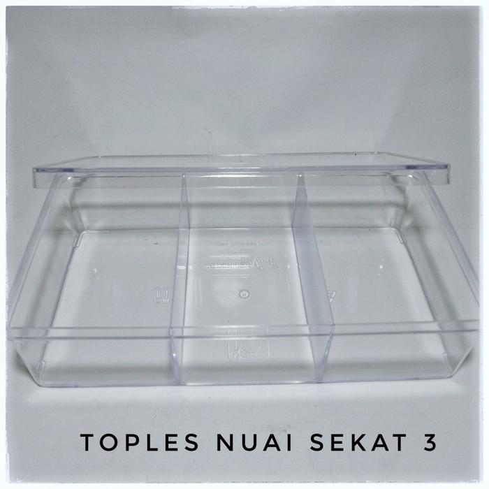 Toples Kue Nuai 738 Sekat 3 Wadah Cookies Box 12 Pcs Plastik