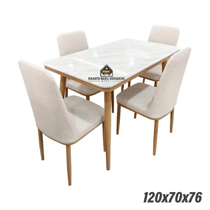 Set Meja Makan Marmer Meja Marble Set 4 Kursi Jogja