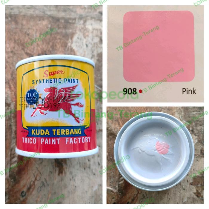 CAT KUDA TERBANG 100 ML PINK 908 CAT MINYAK KAYU BESI MERAH MUDA