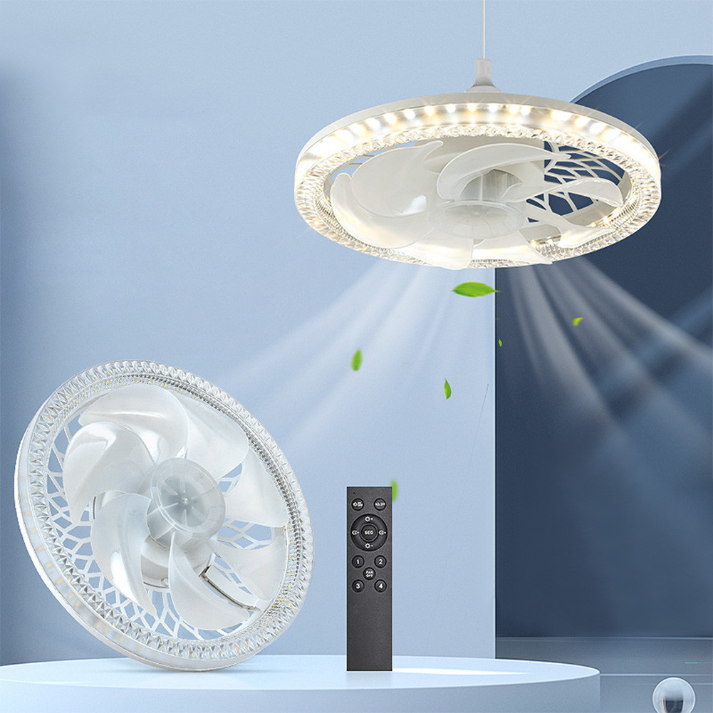 Flush Mount Ceiling Fan Light Remote Control 4 Speeds Smart Ceiling Fan with LED Light Modern LED