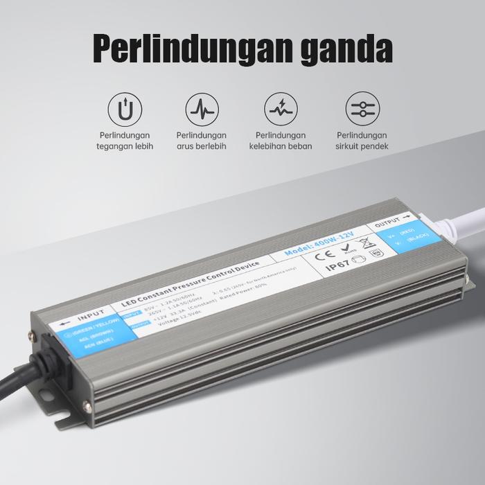 POWER SUPPLY IP67 OUTDOOR WATERPROFF ADAPTOR 12V DC 60WATT - 400WATT MENGIKLANKAN POWER SUPPLY