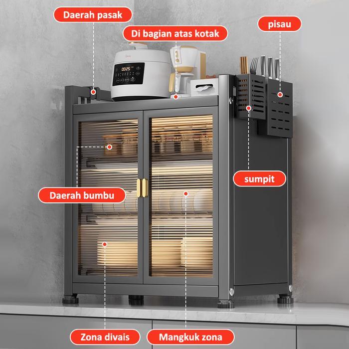 Rak Piring Tertutup Rak Lemari Stainless Dapur Lemari Piring Minimalis Rak Kabinet Rak Dapur