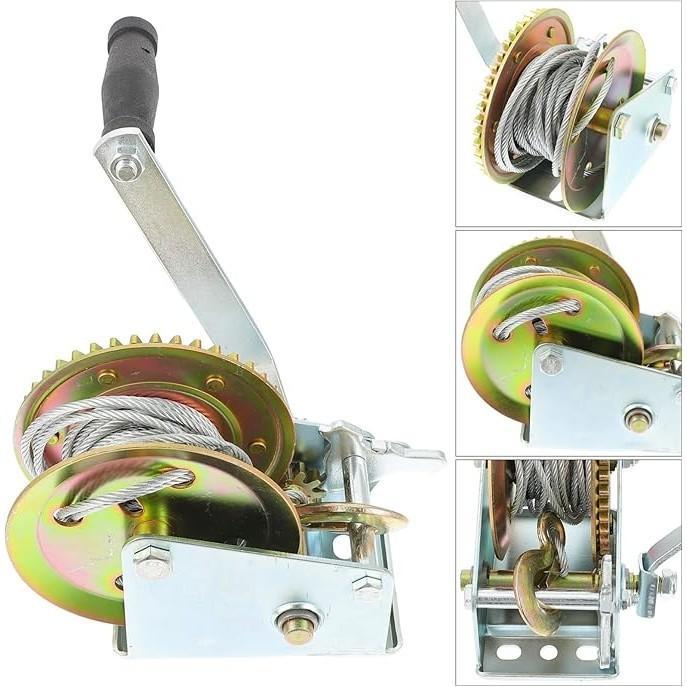 Katrol Manual 360KG Mini Tangan Winch Kualitas Tinggi dengan Kapasitas 800Lbs/350kg dan Panjang