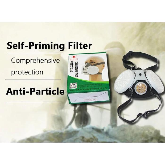 Masker Gas Respirator Anti-Dust Industrial Mask dengan Filter Safety Mask Glasses Topeng Keren Half