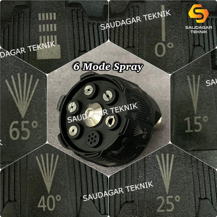 QUICK RELESE NOZZLE SPRAY 6 IN 1 NOZZLE PUTAR JET CLEANER 360 DERAJAT