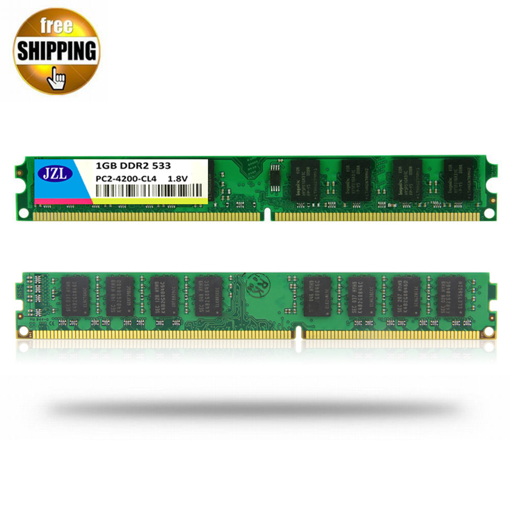 JZL Memoria PC2-4200 DDR2 533MHz / PC2 4200 DDR 2 533 MHz 1GB LC4 1.8V 240-PIN Non-ECC For Desktop P