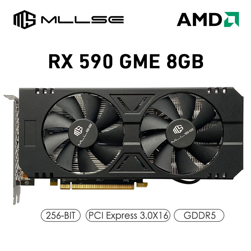 MLLSE AMD Radeon RX590 8GB Gaming Graphics Card GDDR5 256bit PCI Express 3.0 ×16 8Pin GPU RX 590 GME