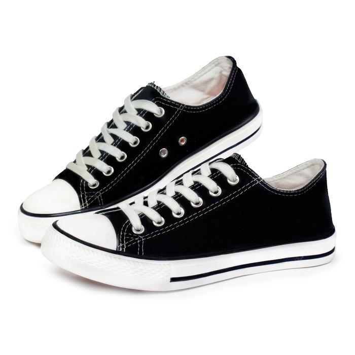 Aerostreet.Shoes - Zeodda Yejie Sepatu Sneakers Wanita Kanvas 1012 Black Casual