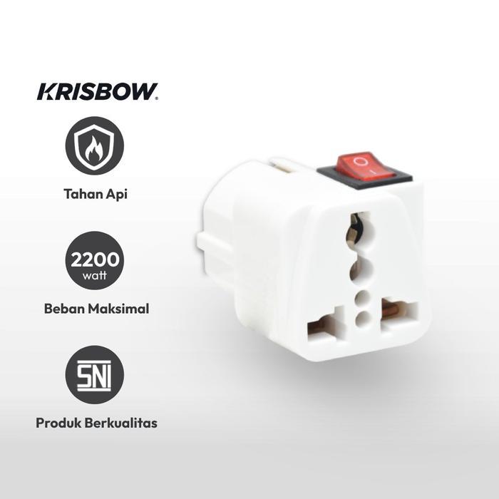 AZKO Krisbow Steker Arde Adaptor Travel Dengan Switch - Putih