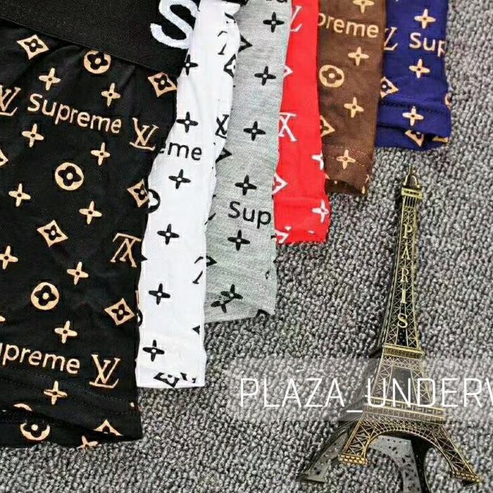 Underwear Boxer Pria Branded Pria Lv Supreme ( Paket 3) Terbaru 100% Original