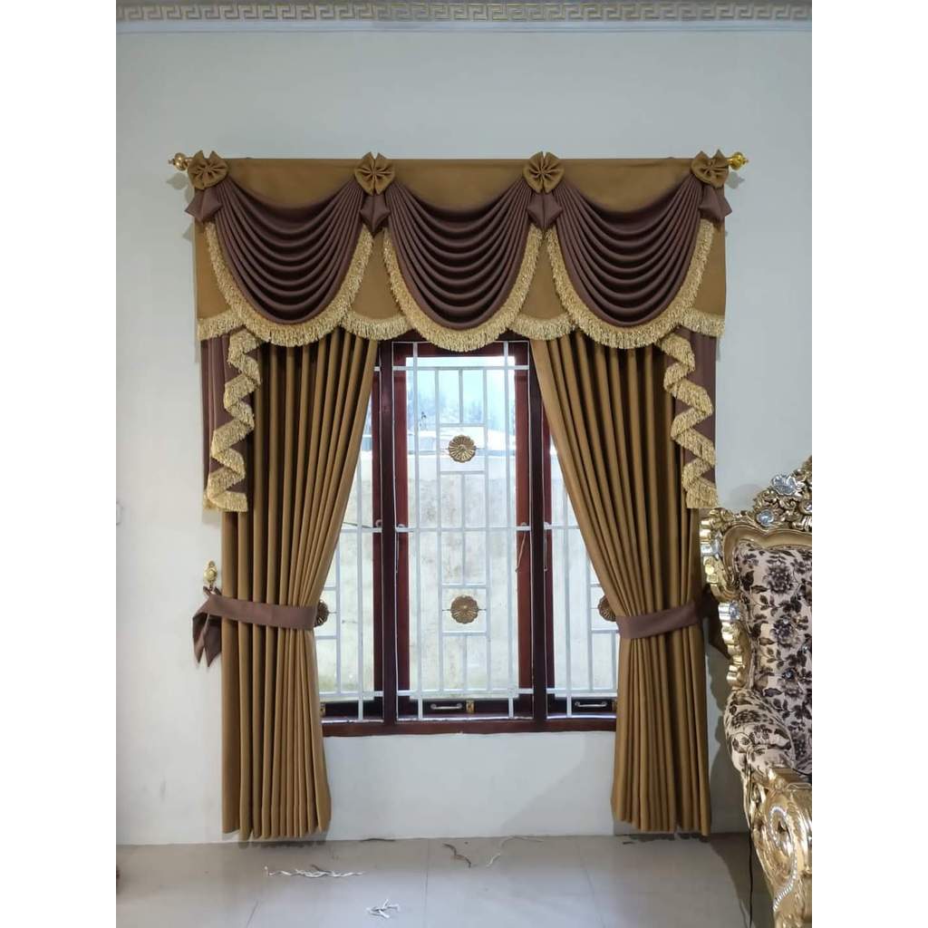 GORDEN PONI GELOMBANG/PONI RUMBAI/gordeng G JENDELA 1 SET/GORDENG RUANG TAMU/GORDEN MEWAH PONI