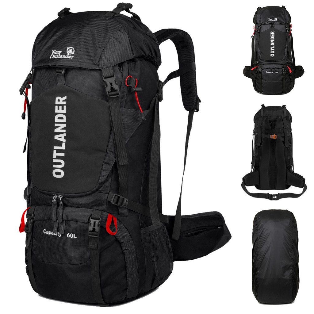 New Outlander Hiking Backpack 60L Waterproof Camping Light Travel Backpack for Men Women w Shoe