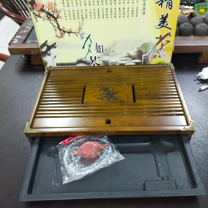 MEJA CHINES TEA SET TRAY POT CANGKIR TEKO TEH CINA LUKIS TERATAI