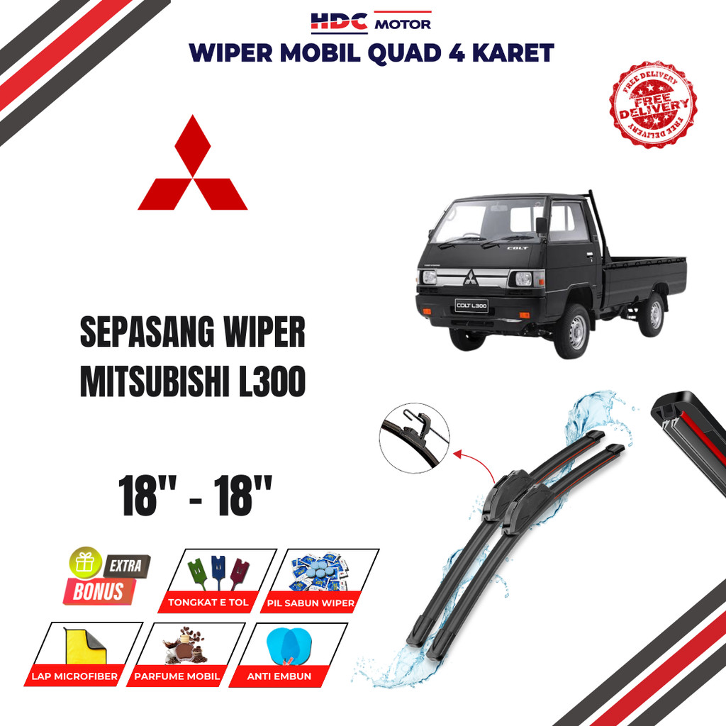 Wiper Mitsubishi L300 Quad Kaca Depan Mobil Free 5 Bonus