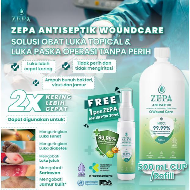 ANTISEPTIK ZEPA UNTUK LUKA PASCA OPERASI NON ALKOHOL HOCL 500ML