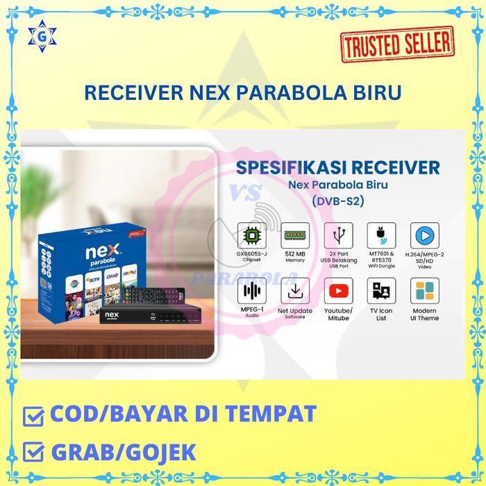 Receiver Nex Parabola Biru Chipset Gx 6605S-J Terbaru Dan Terlaris (Hanya Receiver Saja Bukan