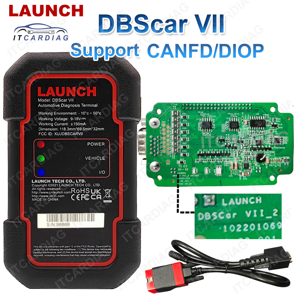Original Launch DBScar VII DBScar7 Bluetooth Support DIOP CAN FD Protocol DBSCAR 7 Connecteor OBD2 C
