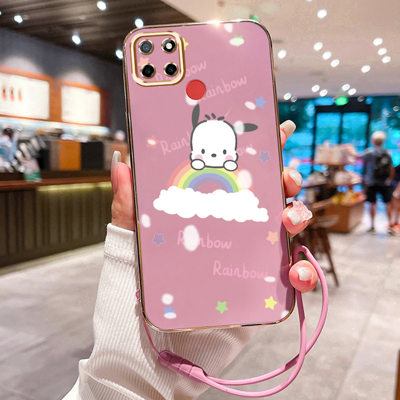 Casing Hp Untuk Realme C12 C25 C25s C15 Case Casing Lukisan Anime Pelangi pola plating shell HP Kasi