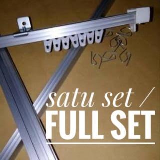 Rell Besi Gorden Gordyn Korden Aluminium Ukuran 1 Meter Satu Set Full