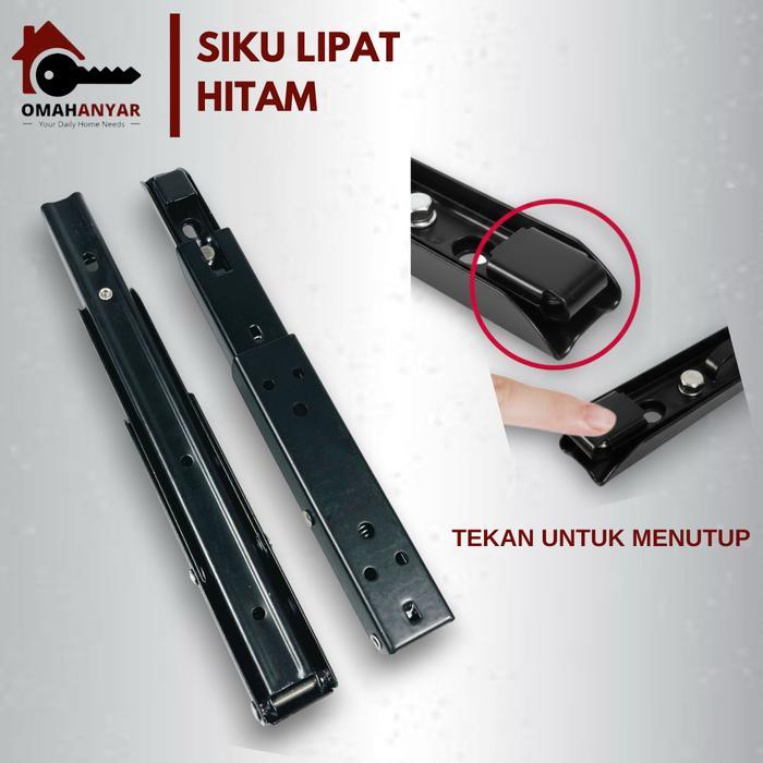 1 Pasang Siku Lipat Fold Bracket Meja Rias Laptop Rak Portable Putih-Hitam