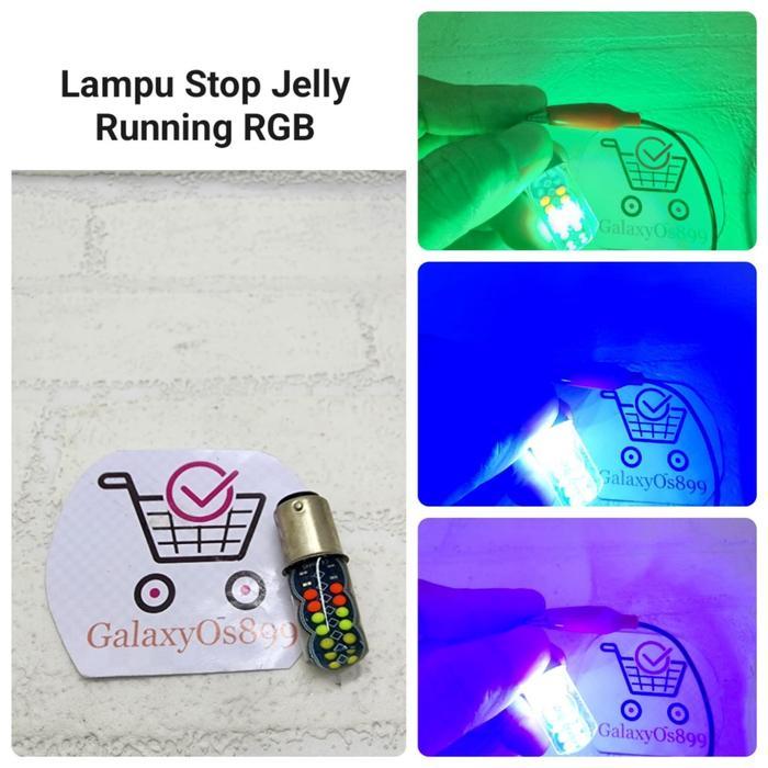 Lampu Stop Jelly Running RGB 32 Led - Lampu Rem Motor RGB Variasi