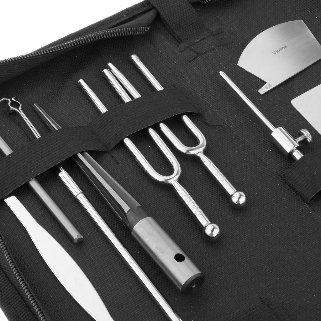 11 Pack Violin Repairing Tools Set with Carrying Bag Tuning Fork Violin Bridge
