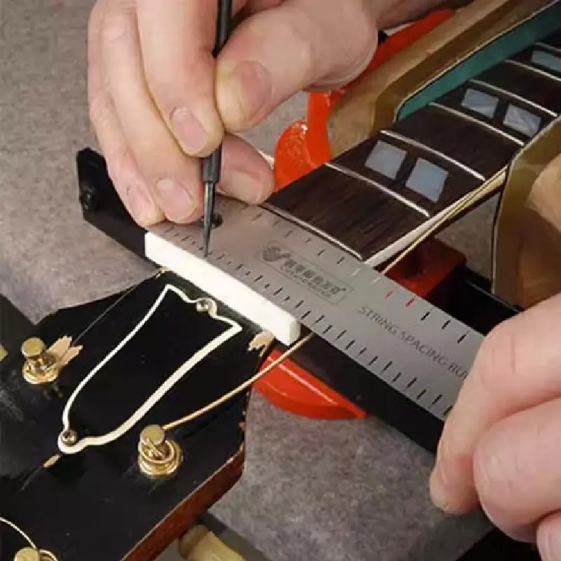 Professional Guitar String Pillow Slot Ruler Luthier Master Making Tool