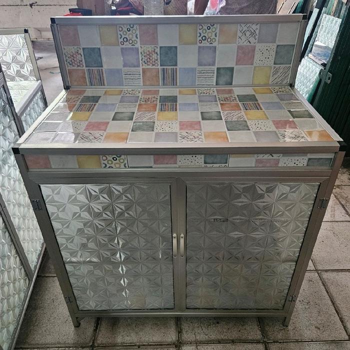 rak meja kompor / rak serbaguna / rak dispenser keramik 2 pintu