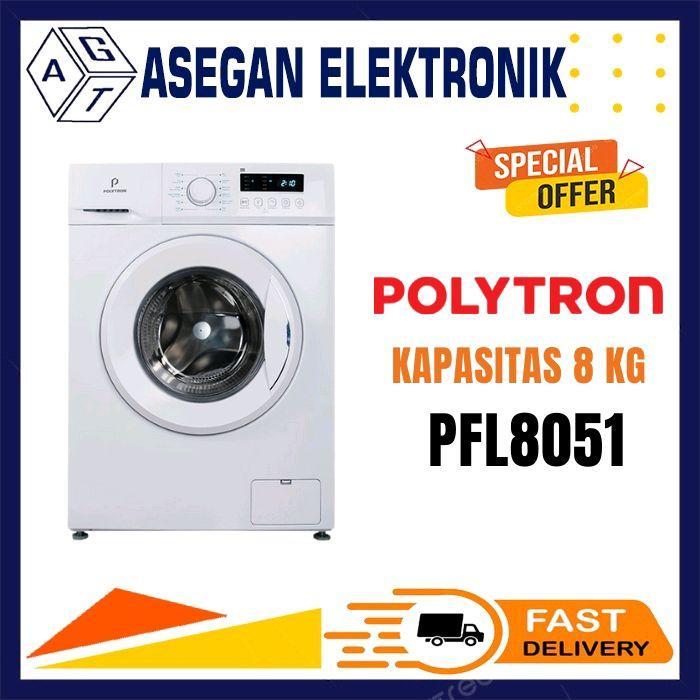 POLYTRON PFL8051 MESIN CUCI FRONT LOADING 8 KG INVERTER PFL 8051