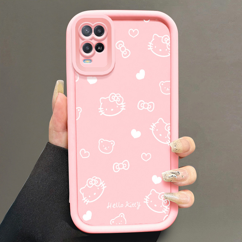 Casing Hp untuk OPPO A54 Case Cetakan kucing kecil sederhana Kasing silikon Cesing Anti Crack Tahan 