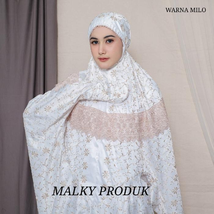 ASLI Mukena Dewasa Terusan sutra paris milo prada bordir mewah murah free tas READY STOCK