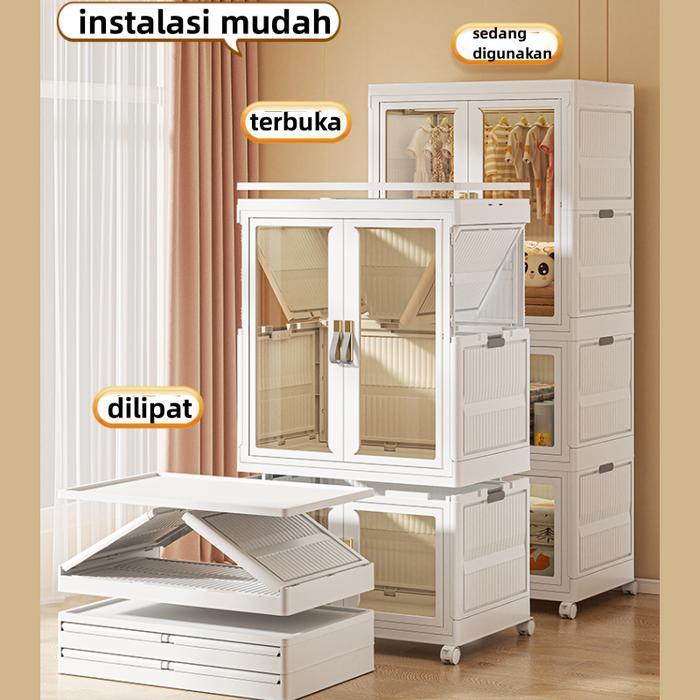 plastik susun storage box lemari pakaian plastik kotak penyimpanan baju box penyimpanan serbaguna