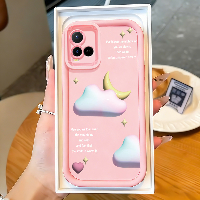 Casing Hp untuk VIVO Y21 Y21s Y21t Y21e Y21a Y21G Y33s Y33t Case Gambar Awan Gradasi Kasing silikon 