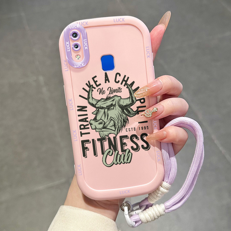 Casing Hp untuk VIVO Y91 Y91i Y93 Y95 Y91C Y1S Y90 Case Casing ponsel silikon lanyard Lensa kontras 