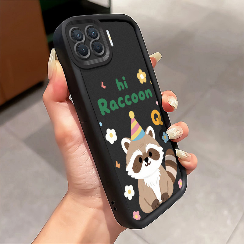 Casing Hp OPPO A93 F17 Pro OPPO Reno 4F Reno 4 Lite Case Rakun kecil kartun Kasing silikon Cesing Ba