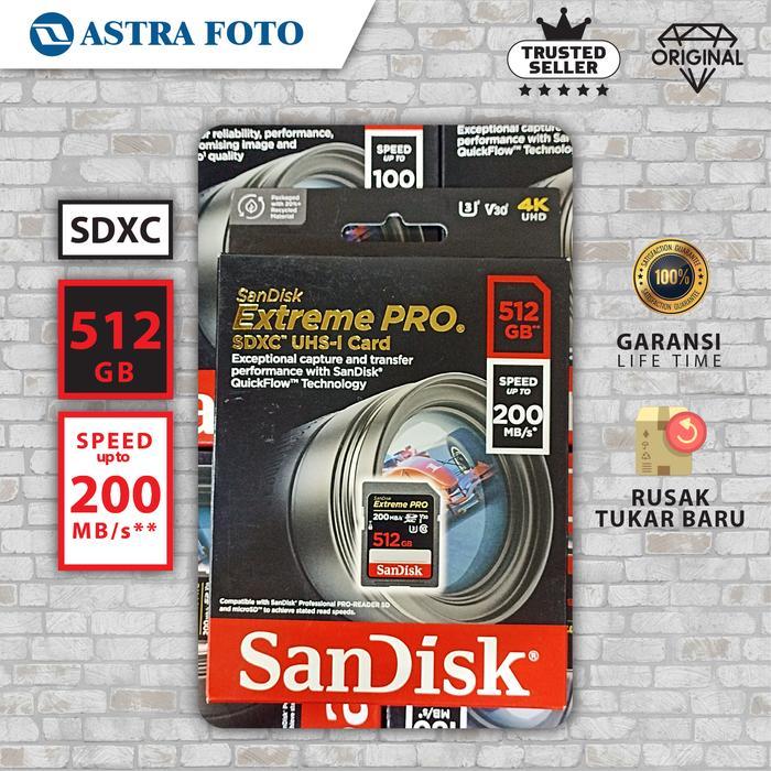 Sandisk SDXC Extreme Pro 512GB UHS-I 200MB/s Sandisk SDHC 512 GB.