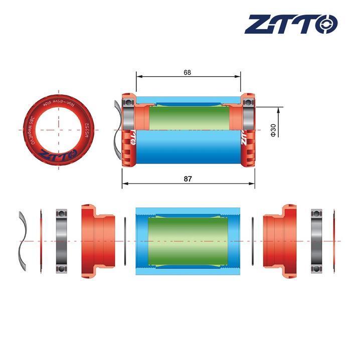 Ztto BB Bottom Bracket BB 30 BSA30 30mm BB30 Sepeda Sram FSA
