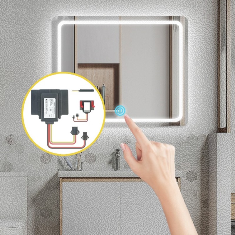 BEST PRICE LED mirror touch sensor bathroom luminous mirror touch dimming sensor switch 12v 5A 60W