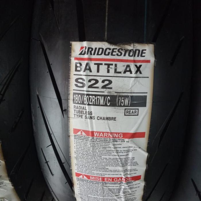 Ban Luar Bridgestone Battlax S22 Ukuran 180/60-17 Battlax Tubeless
