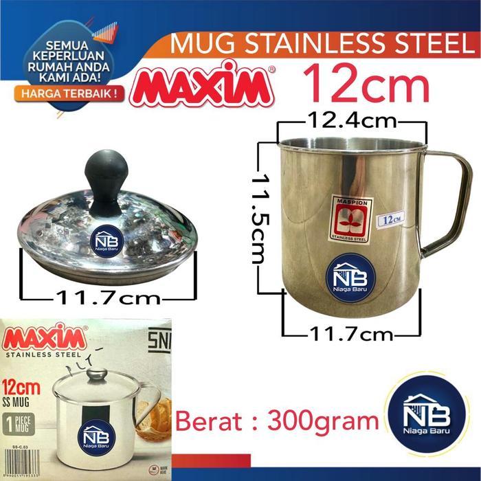 Mug Maxim Stainless Gelas Cangkir Maxim 12cm