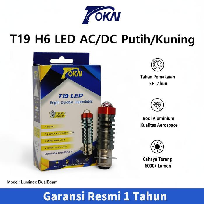 LAMPU LED DEPAN T19 H6 MOTOR TOKAI CAHAYA PUTIH KUNING 12V TERANG