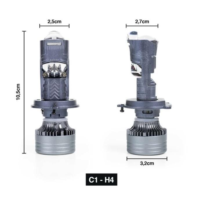 Lampu Projektor Mini Biled Luximos C1 H4 / H11 H16 Led Laser Projektor 100W 12000Lumen Luximos Nine