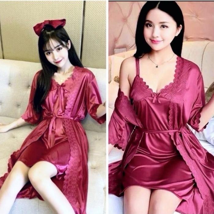 VW Collection - Baju Tidur Wanita, Kimono Tricot Size L & Jumbo