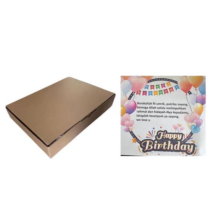 KOTAK KARDUS KHUSUS TAS + KARTU UCAPAN A4 ULANG TAHUN - KIVARO Hitam Plastik