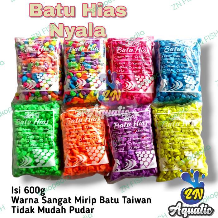 600g Batu Hias Warna Warni Nyala Aquascape Aquarium