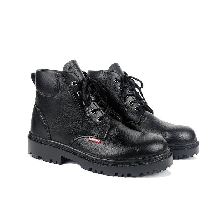 Rexwing - Sepatu Safety Medium Boots Pria Sepatu Safety Ujung Besi Shoes HIgh Kerja Lapangan
