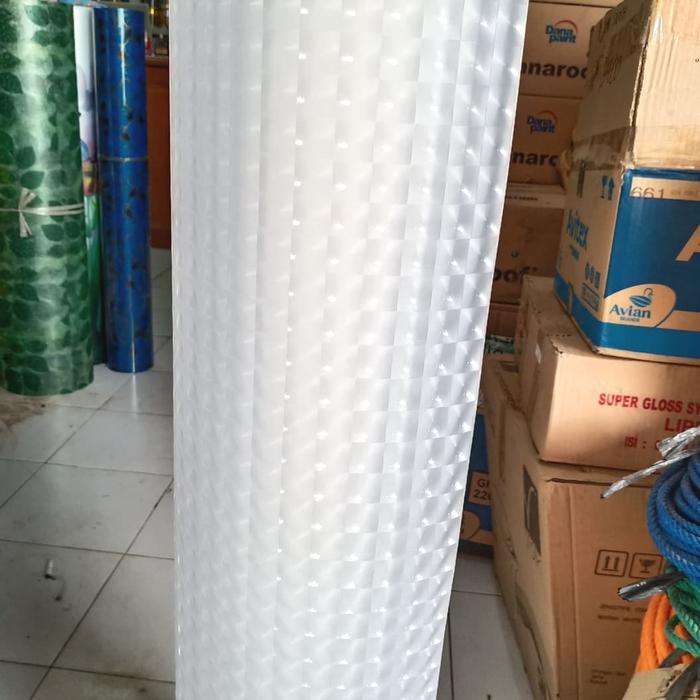 Fiber Pagar Plastik Penutup Pagar Putih Motif 3 D Harga Permeter