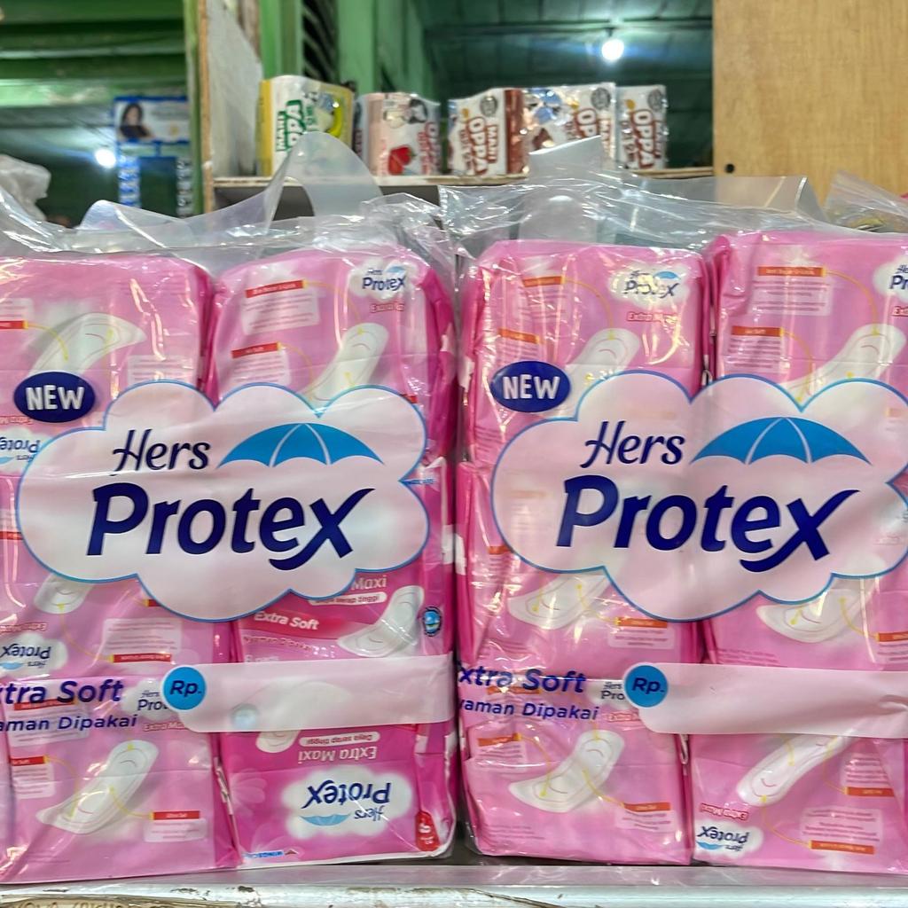 2tas Hers protex pembalut pink Extra Maxi isi 12pcs  Grosir Sembako